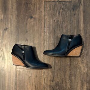 Dr. Scholl's Black Ankle Boots with Tan Heel